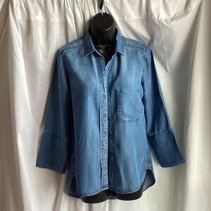 Cloth & Stone Indigo Button-Up Blouse